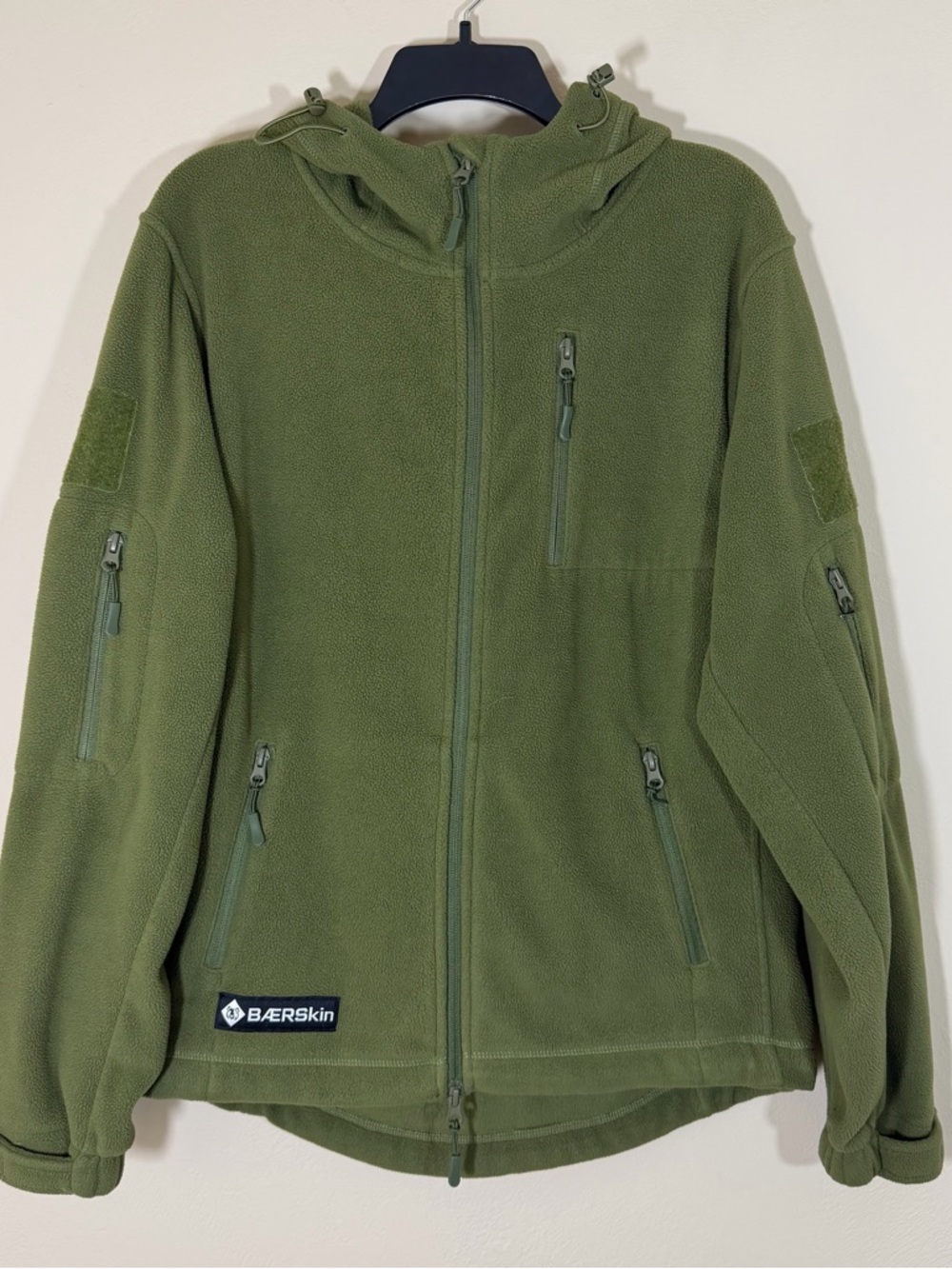 Baerskin Tactical V1 Hoodie Jacket Full Zip Polar Fleece Olive Army Green Mens M